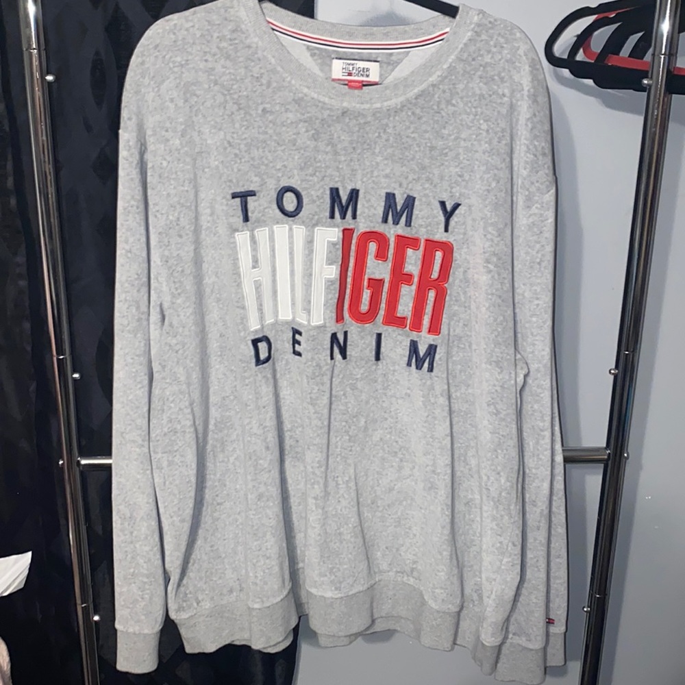 Tommy Hilfiger velour crew neck
